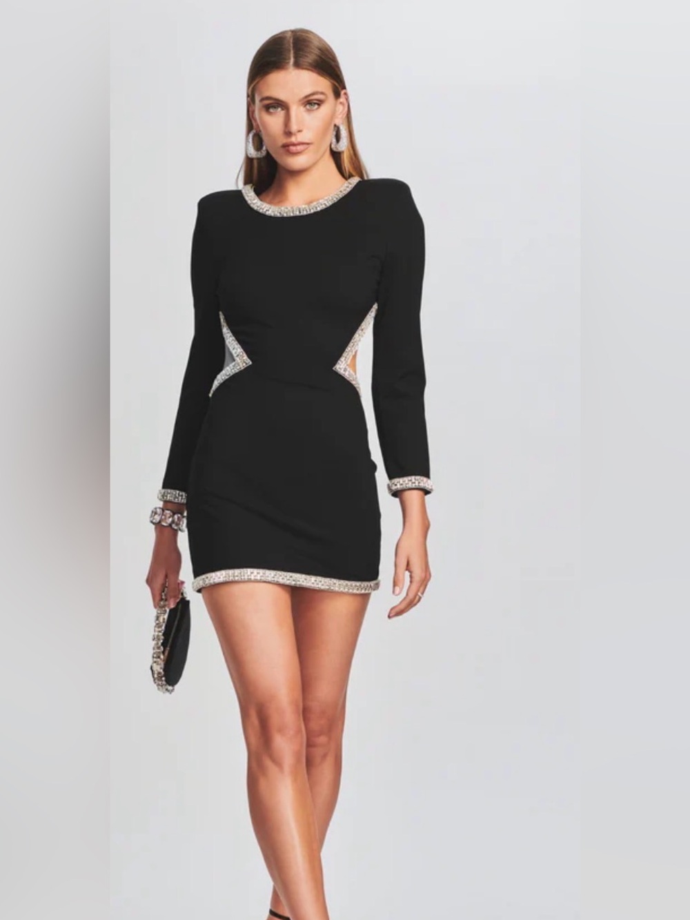 Trixxi  rhinestone open back  cutout dress